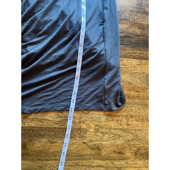Athleta Side Rushed Grey Sleeveless Midi Length Dress Size Medium Tall - Picture 9 of 9